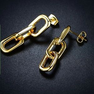 18K Gold Plated Chained Earrings